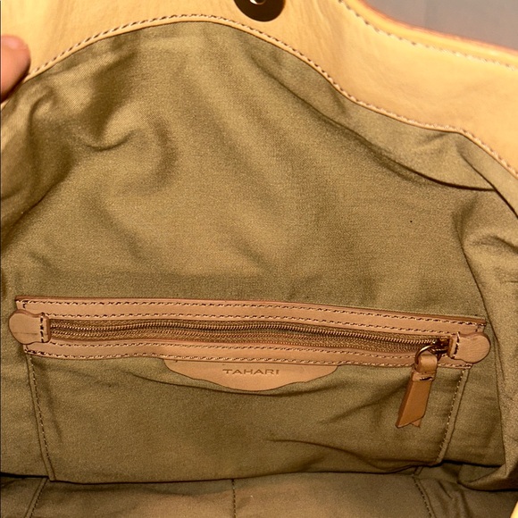 Tahari Leather Hobo Bag in Light Cognac - Picture 8 of 10